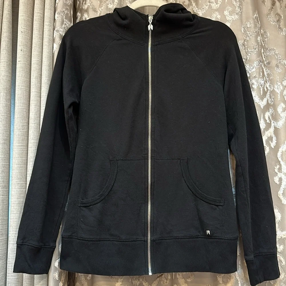 Victoria’s Secret Black Bling Love Angel Tunic Hooded Sweater Size Medium - Picture 3 of 9